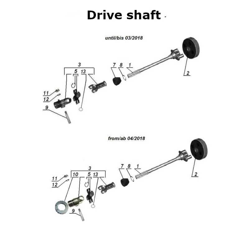 Drive shaft for Ural sidecars with EFI injection engine.