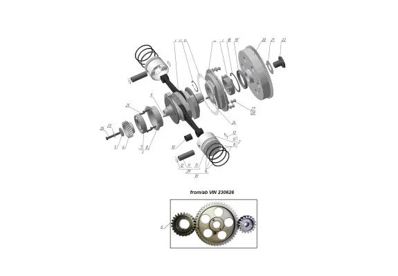Vilebrequin, Bielles et Pistons jusqu'en 2022 - Pièces EFI