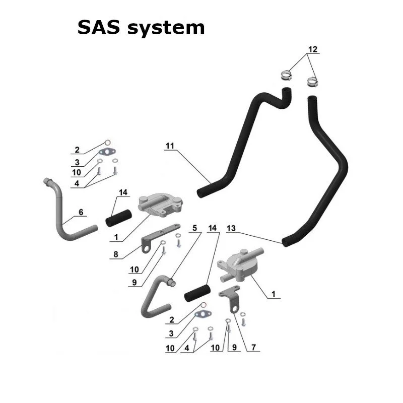Diagram of the SAS system, original Ural Motorcycles spare part for sidecar from Moto Side Aventure (Ural sidecar dealer)