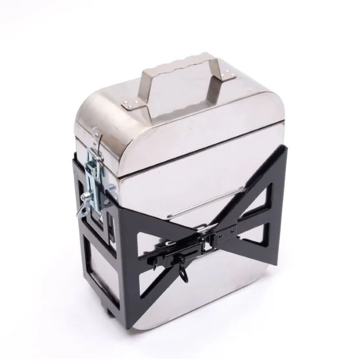 Box en acier inoxydable, accessoire pour side-car Ural via Moto side aventure (concessionnaire side-car Ural) : 31,5 cm de large et 17,5 cm de profondeur et 40,5cm de hauteur