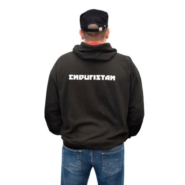 Black hoodies with Enduristan logo are accessories for Ural sidecars offered by Moto Side Aventure.