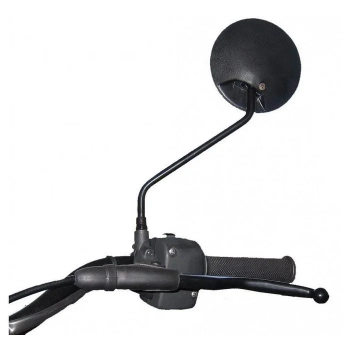 Le rétroviseur rond noir (gauche ou droit) est un accessoire pour side-car Ural via Moto Side Aventure (concessionnaire side-car Ural)