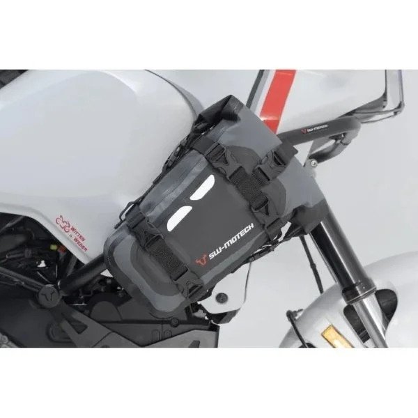 Bolsa de sillín Drybag 80 gris/negro, impermeable, 8L, accesorio para sidecar Ural a través de Moto Side Aventure (distribuidor de sidecares Ural)