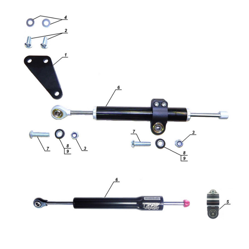 Amortisseur De Direction Replay 120mm Or/argent - Neuf - Pour Moto Roadster - Garantie 2 Ans