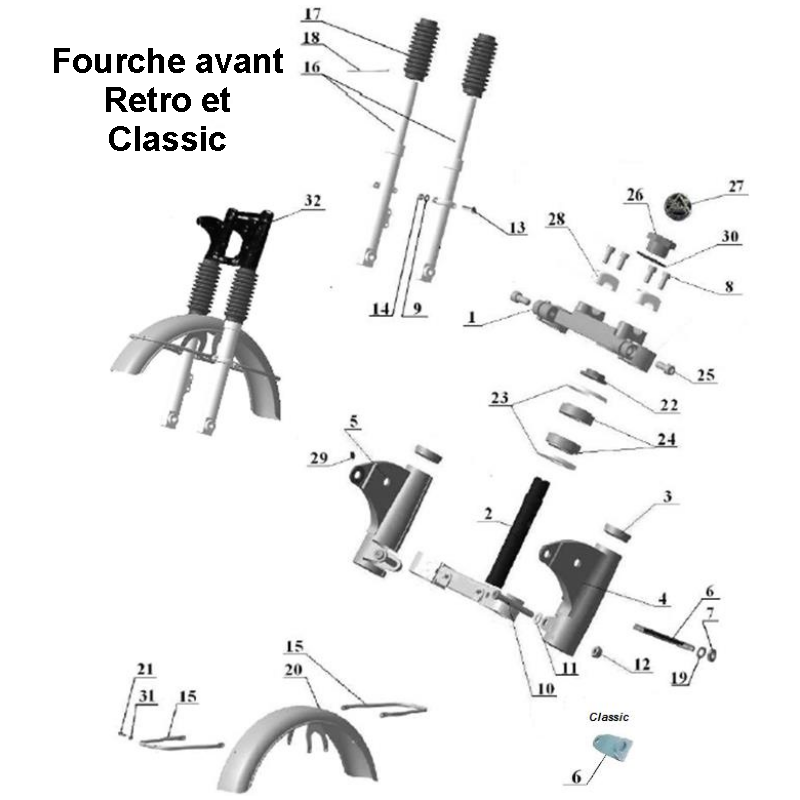 Capuchon anti-poussière depuis 2008 pour fourche avant Retro/Classic, pièce détachée d'origine Ural Motorcycle pour sidecar via Moto Side Aventure (concessionnaire side-car Ural)