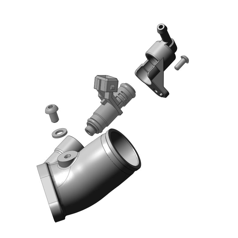 Corps d'injecteur droit avec injecteur de 2019 à aujourd'hui de l'admission, pièce détachée d'origine Ural Motorcycle pour sidecar via Moto Side Aventure (concessionnaire side-car Ural)