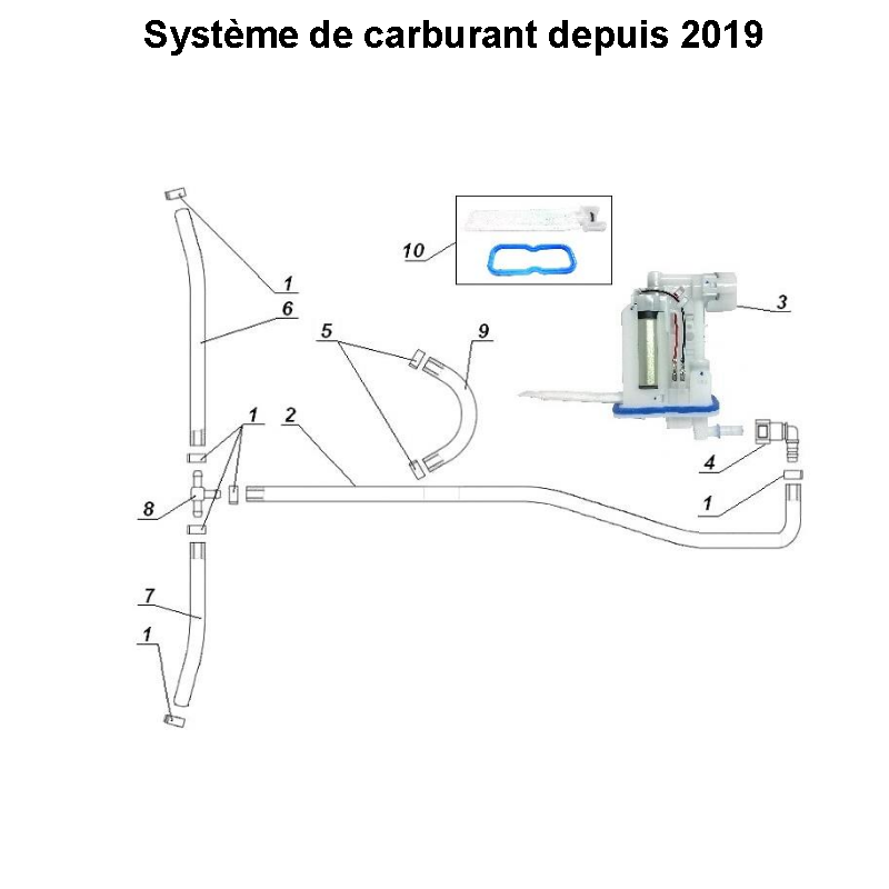 Collier à ressort 12 du système carburant depuis 2019, pièce détachée d'origine Ural Motorcycle pour sidecar via Moto Side Aventure (concessionnaire side-car Ural)