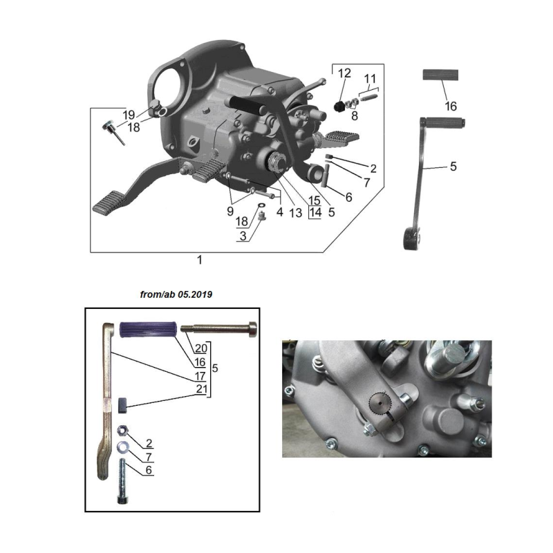 Schéma de la boîte de vitesses, pièce détachée d'origine Ural Motorcycle pour sidecar via Moto Side Aventure (concessionnaire side-car Ural)