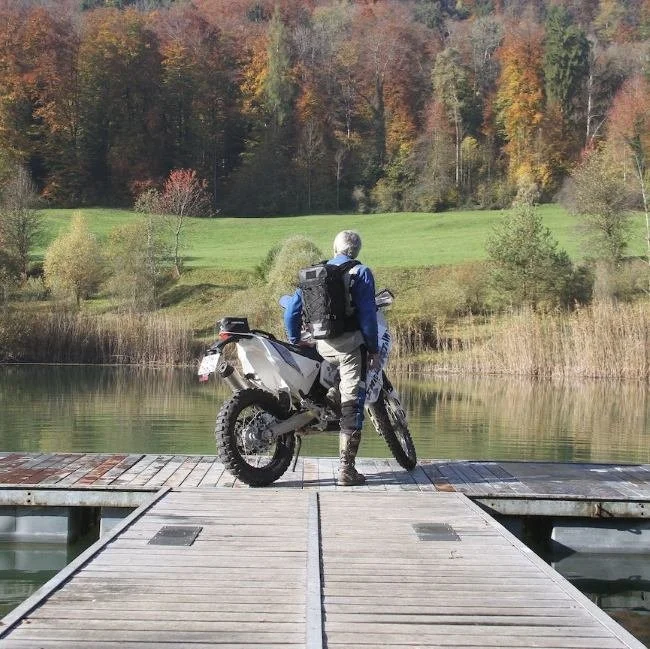 Enduristan Hurricane 25 waterproof rucksack for Ural Motorcycles sidecars