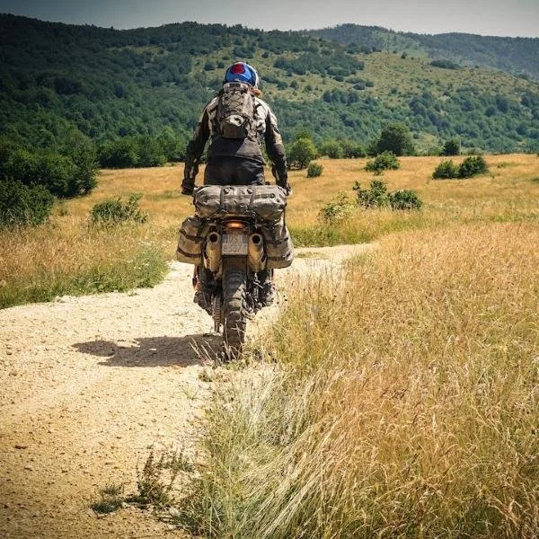 Enduristan Hurricane 25 waterproof rucksack for Ural Motorcycles sidecars