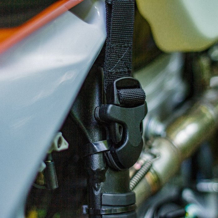 ROKstraps Enduristan rear straps for Sandstorm tank cover, Ural sidecar accessory via Moto Side Aventure (Ural sidecar dealer)
