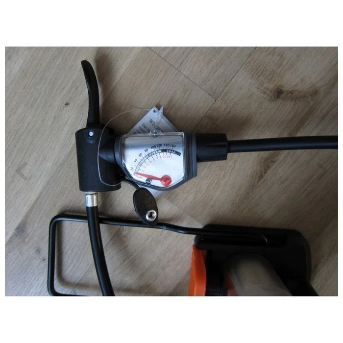 The mini foot pump with URAL extended hose is a  maintenance Ural sidecars via Moto Side Aventure