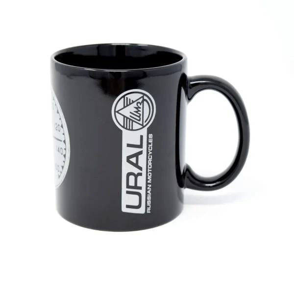 Ural speedometer coffee cup, Ural sidecar accessory via Moto Side Aventure (Ural sidecar dealer)