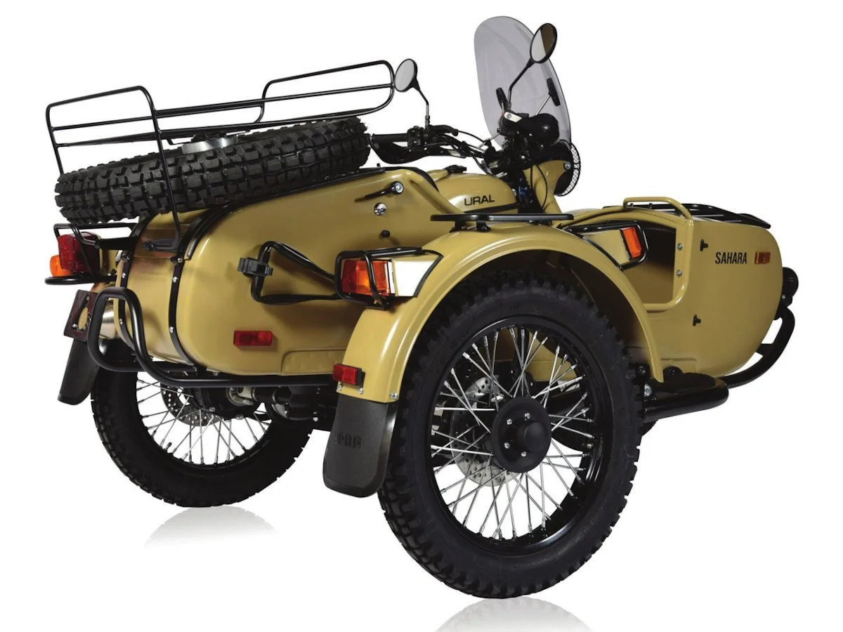Sahara accessory pack for Ural Mortorcycle sidecar. All the accessories you need to protect and enhance the comfort of your Ural sidecar are included in the Ural Sahara pack.