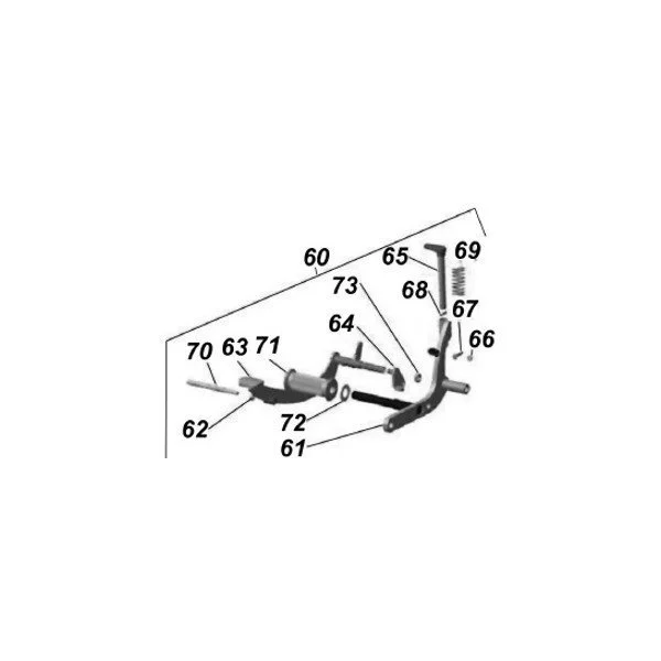 Footrest rightside with break lever assembly for the motorcycle frame Retro, original Ural carburetor sidecar models, via Moto Side Aventure, Ural sidecar dealer