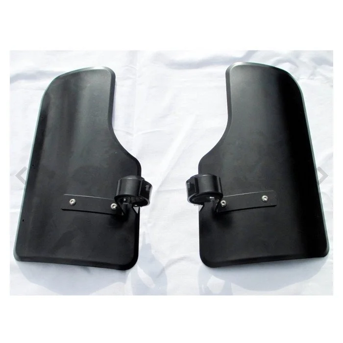 Set of leg mudguards with mounting black for leg protection, original Ural carburetor sidecar models, via Moto Side Aventure, Ural sidecar dealer