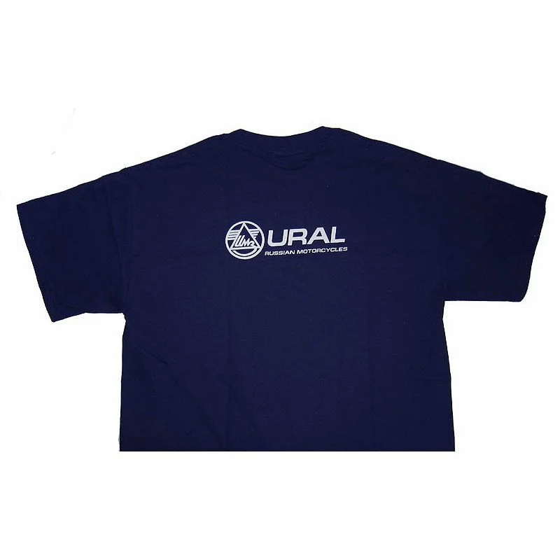 T-shirt moteur bleu, vetement/life style par Ural via Moto Side Aventure (concessionnaire side car Ural)