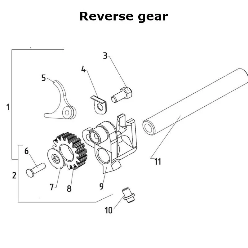 Diagram of the reverse gear, original Ural carburetor sidecar models, via Moto Side Aventure, Ural sidecar dealer
