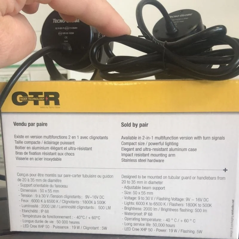 Feux additionnels BALL, accessoire pour side-car Ural via Moto Side Aventure (concessionnaire sidecar Ural)