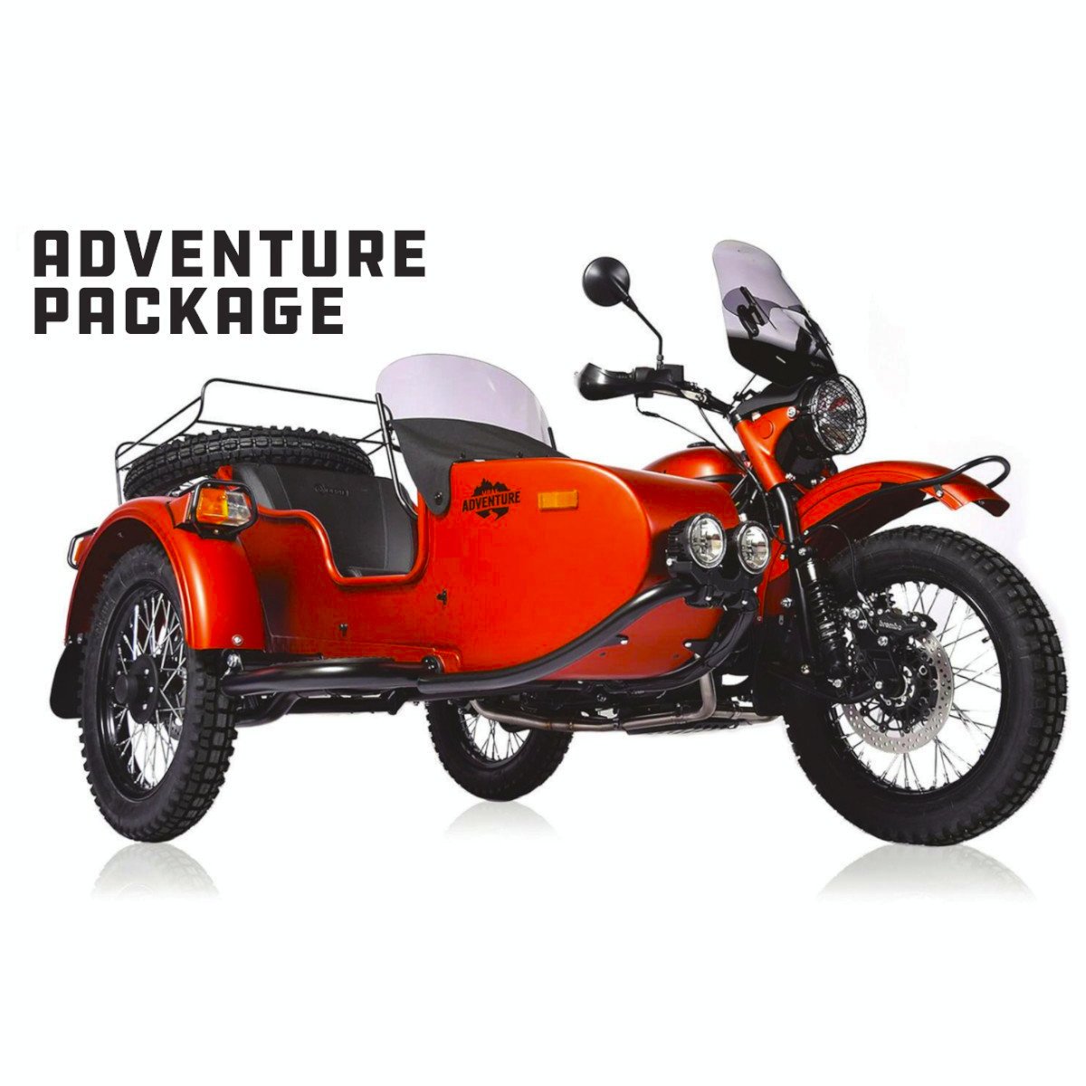 Pack d'accessoires Adventure pour side car de marque Ural Mortorcycle. Tous les accessoires nécessaire à la protection et au confort du side-car Ural sont dans le pack Ural Adventure