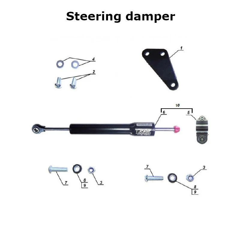 Steering damper for Ural Motorcycles sidecars with EFI injection engine.