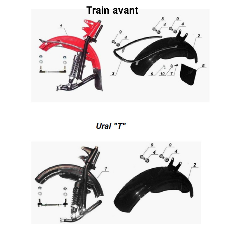 Train avant pour les side-cars Ural Motorcycles équipés d'un moteur à injection EFI.