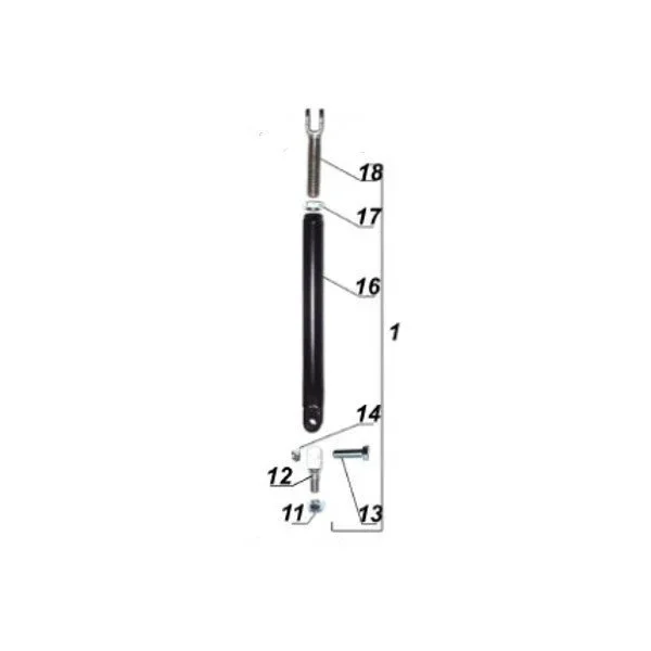 Sidecar side prop with adjusting fork front until 2012 for the sidecar frame 1WD, original Ural carburetor sidecar models, via Moto Side Aventure, Ural sidecar dealer