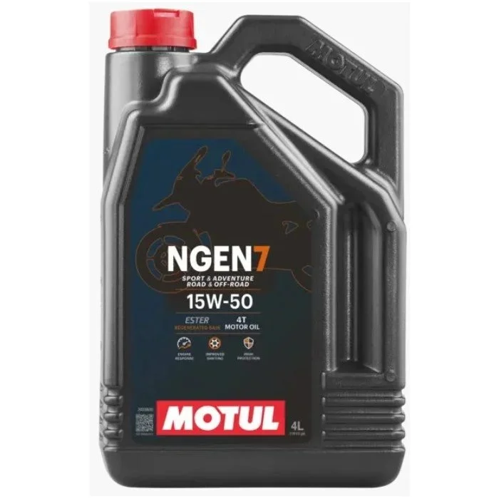 L’huile moteur Motul NGEN 7 15W50 4T est un mélange synthétique durable pour side-cars 4T