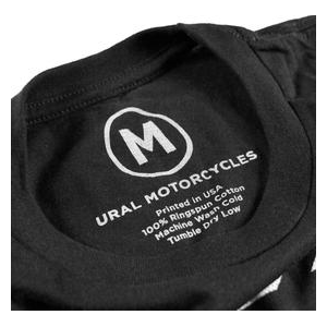 T-shirt à col rond Logo Ural Noir, vetement - life-style par Ural via Moto Side Aventure (concessionnaire side car Ural)