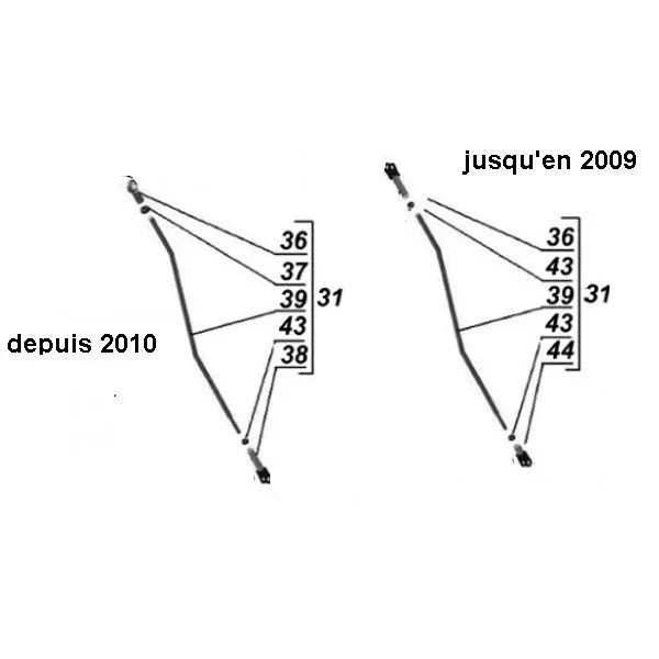 N°31 Biellette complète (IMZ-8.1236-11040-11) pour le réservoir d'essence Retro (pièce carbu)