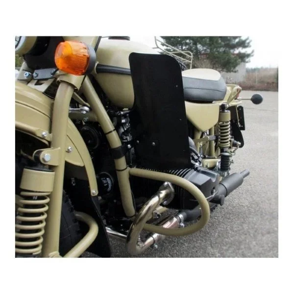 Set of leg mudguards black with mounting is an accessory for Ural sidecars via Moto Side Aventure