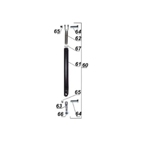 N°60 Sidecar side prop with adjusting fork, front for the sidecar frame 1WD Retro (carburetor part)