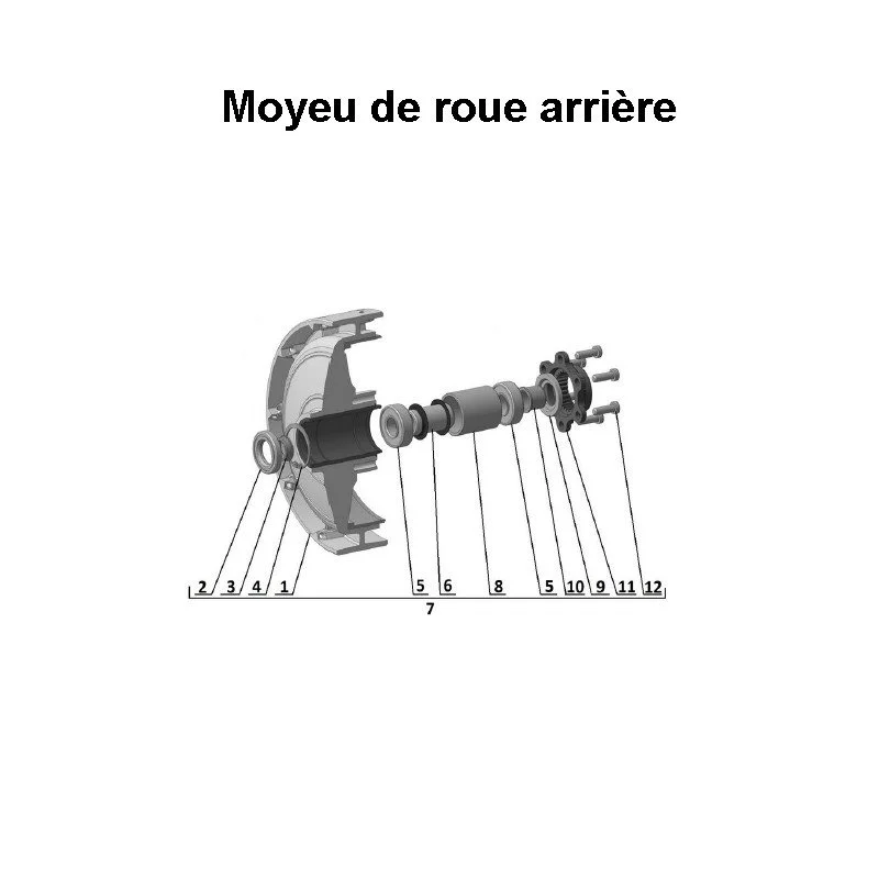 Moyeu de la roue arrière pour les side-cars Ural dotés d'un moteur à carburateur.