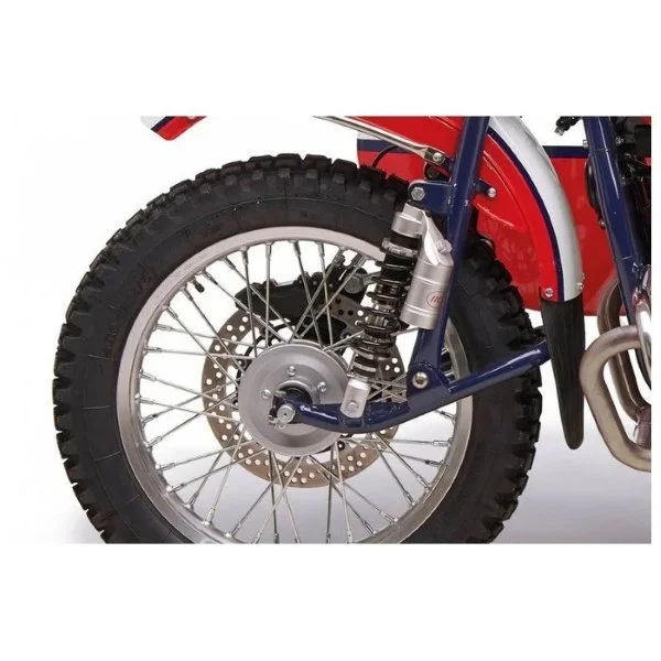 L'amortisseur HCS en argent est un accessoire pour side-car Ural via Moto Side Aventure (concessionnaire side-car Ural)