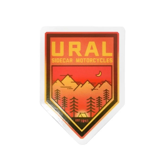 Autocollant de badge de camp "Coucher de soleil" 5.75x8.25 cm