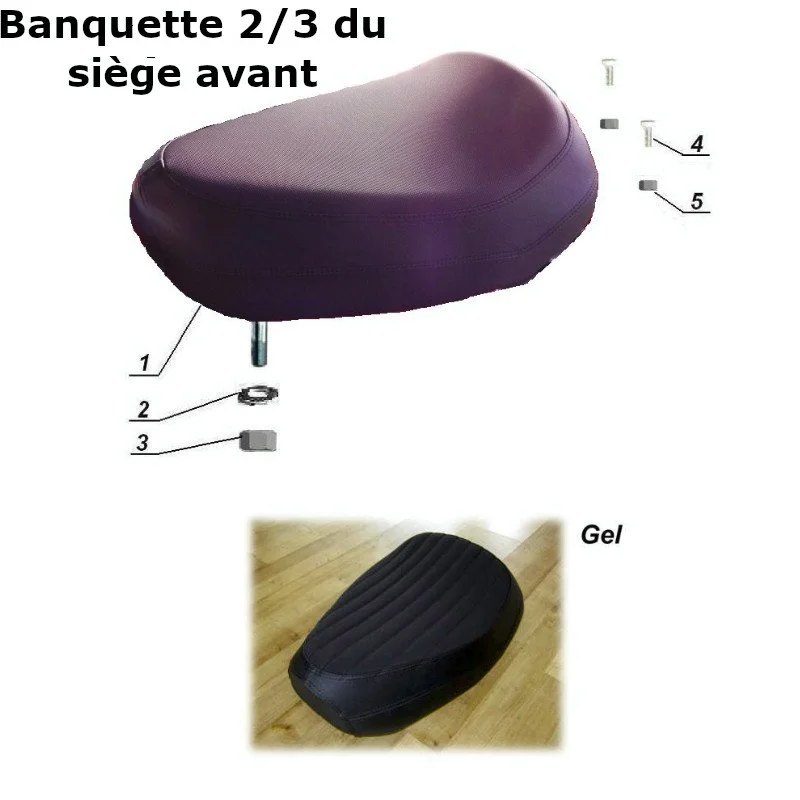 Banquette 2 ou 3 places du siège avant pour les side-cars Ural équipés d'un moteur à injection EFI.