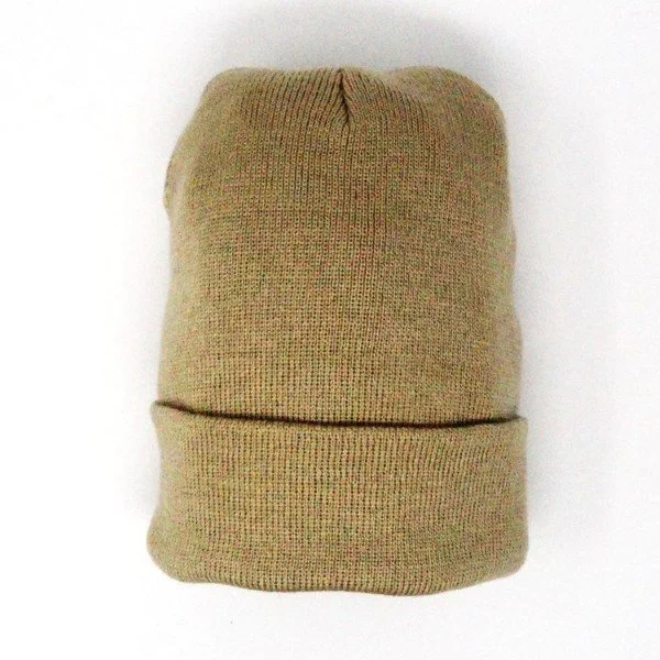 Knit beanie with URAL badge, Sahara, Ural sidecar accessory via Moto Side Aventure (Ural sidecar dealer)