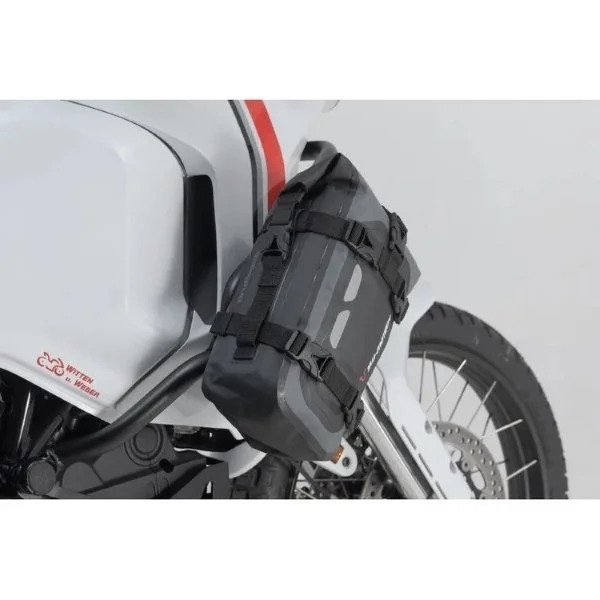 Bolsa de sillín Drybag 80 gris/negro, impermeable, 8L, accesorio para sidecar Ural a través de Moto Side Aventure (distribuidor de sidecares Ural)