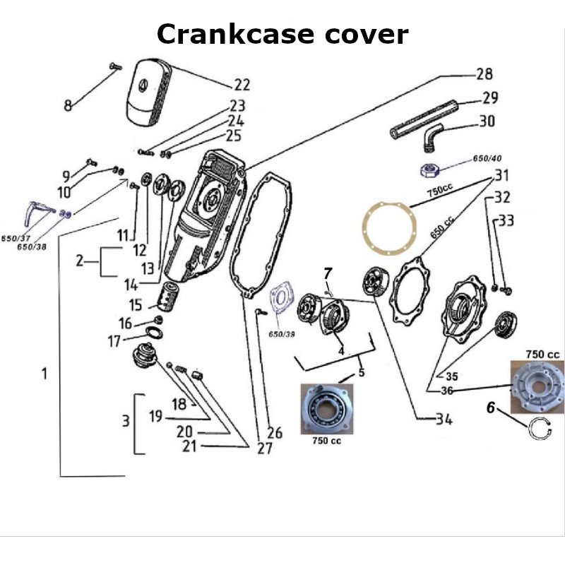Crankcase cover for Ural sidecars with EFI injection engine.
