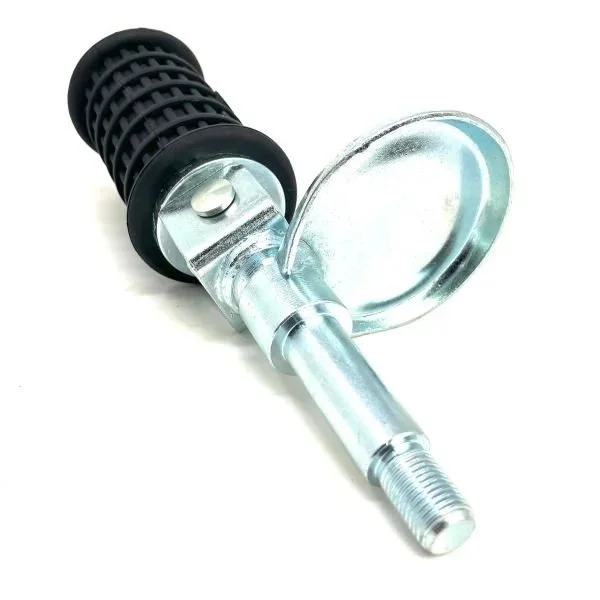 Footrest rear, fold away, assembly without stopper for the motorcycle frame, original Ural Motorcycles spare part for sidecar via Moto Side Aventure (Ural sidecar dealer)