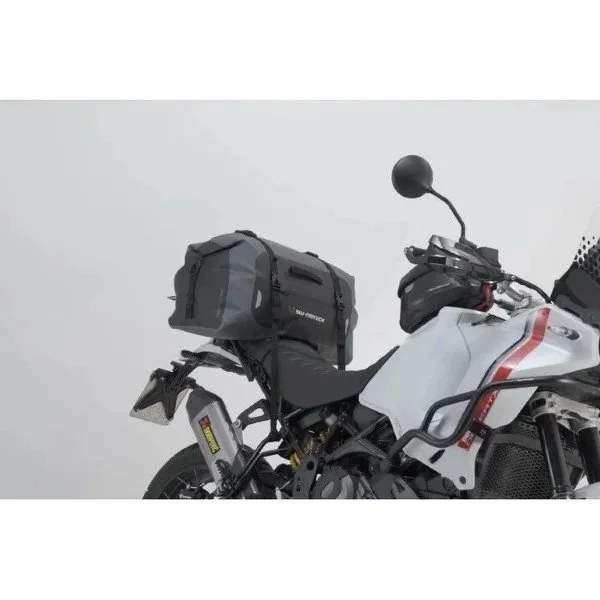 Bolsa de sillín Drybag 350 gris/negro, impermeable, 35 l, accesorio para sidecar Ural a través de Moto Side Aventure (distribuidor de sidecares Ural)