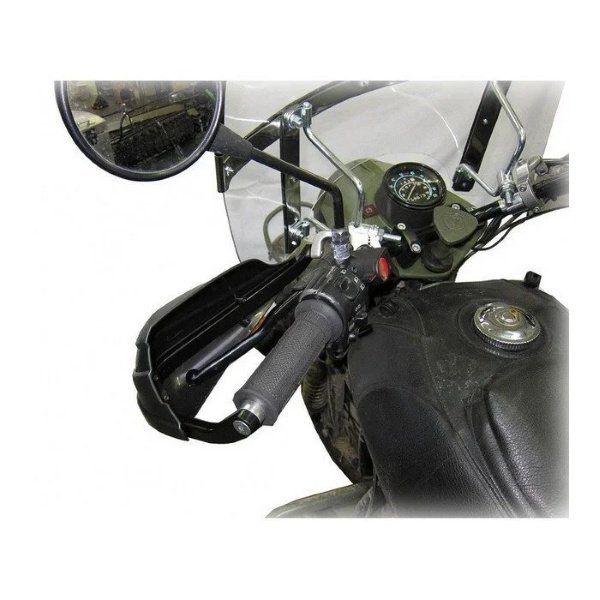 Hand protector "heavy version" with aluminium mounting kit from 2007 is an accessory for Ural sidecar via Moto Side Aventure