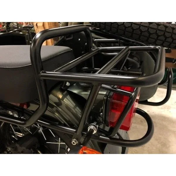 Luggage rack for behind rear seat black, Ural sidecar accessory via Moto Side Aventure (Ural sidecar dealer)