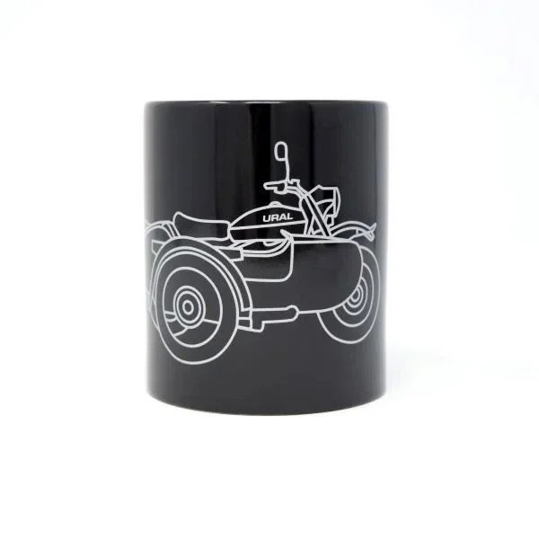 Taza de café Sidecar Ural - Vista lateral de Ural, accesorio para sidecar Ural a través de Moto Side Aventure (distribuidor de sidecares Ural)