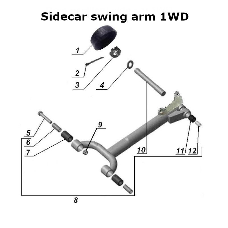 Sidecar swing arm 1WD for Ural Motorcycles sidecars with a EFI injection engine.