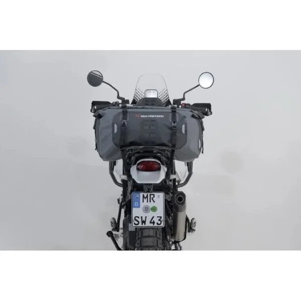 Bolsa de sillín Drybag 350 gris/negro, impermeable, 35 l, accesorio para sidecar Ural a través de Moto Side Aventure (distribuidor de sidecares Ural)