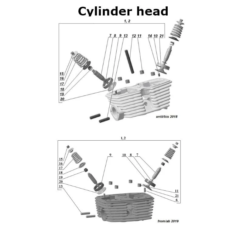 Cylinder head for Ural sidecars with EFI injection engine.