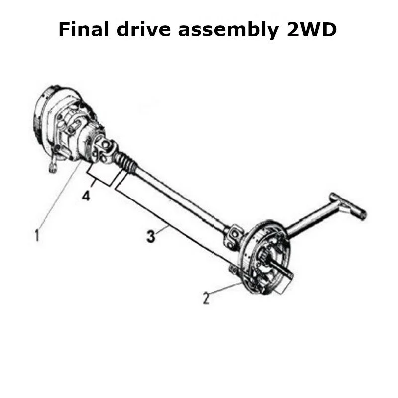 Diagram of the final drive assembly 2WD, original Ural carburetor sidecar models, via Moto Side Aventure, Ural sidecar dealer