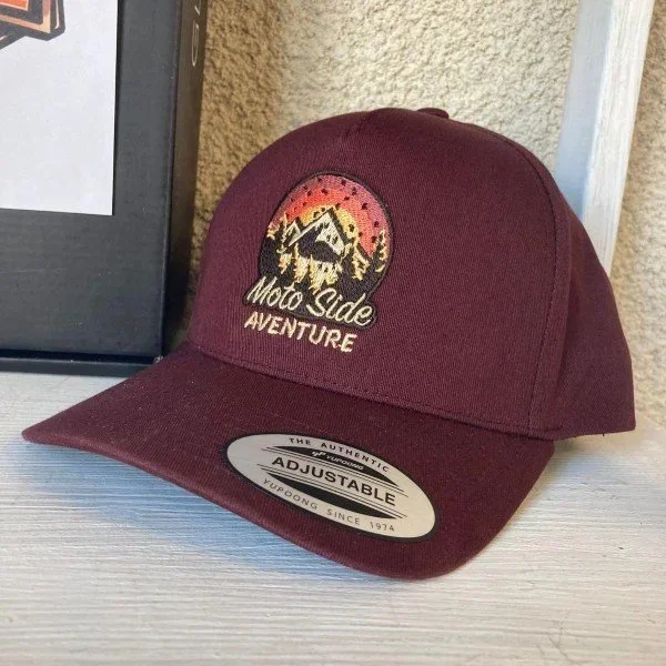 Cap Moto Side Aventure Classic snapback Burgundy, sidecar accessory from Moto Side Aventure (Ural sidecar dealer)