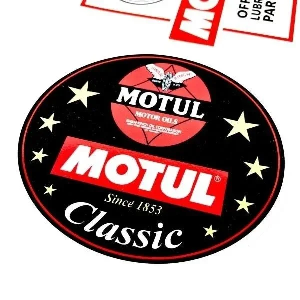 Hojas de pegatinas, Ural x MOTUL, 5 unidades; este conjunto te permite personalizar tu sidecar; accesorio para sidecar Ural a través de Moto Side Aventure (distribuidor de sidecares Ural)